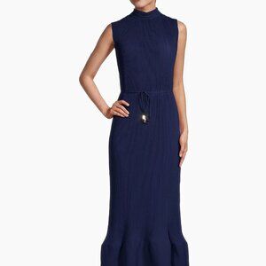 Milly Melina Navy Micropleated Dress Size 6